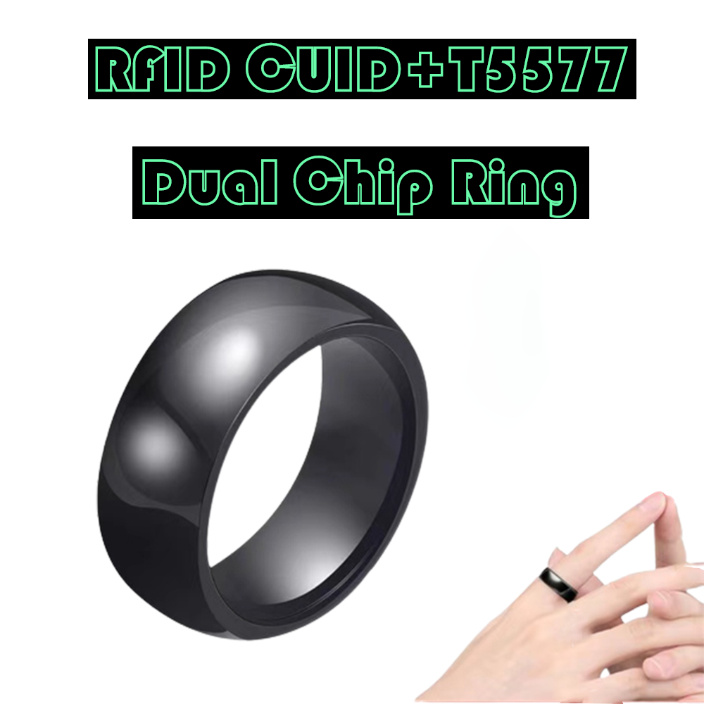 Smart Ring Nfc Pay - スマートデュアルチップクローンキー,交換可能なトークン,書き換え可能なリング,gen2,cuidコピー,NFCバッジid,t5577 em4305,1k s50,13.56mhz
