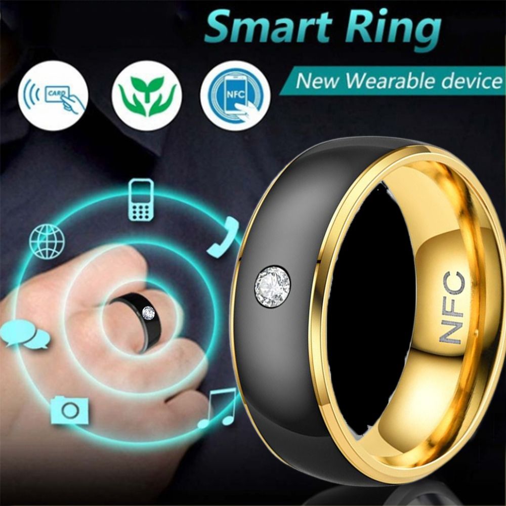 Smart Ring Nfc Pay - 男性用NFCスマートリング,ステンレス鋼,防水,多機能,マジックウェア,Androidフォン接続