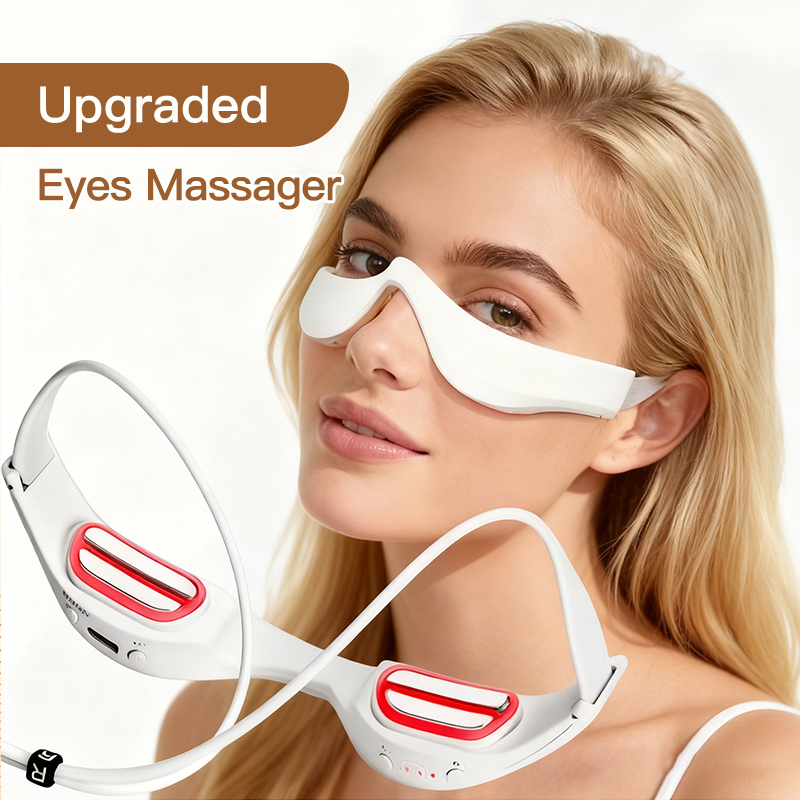 Light Therapy Glasses - 目の下の赤色光療法マッサージ器、マイクロカレント付き赤色光療法アイリフトデバイス、目の下のグラス状トリートメント