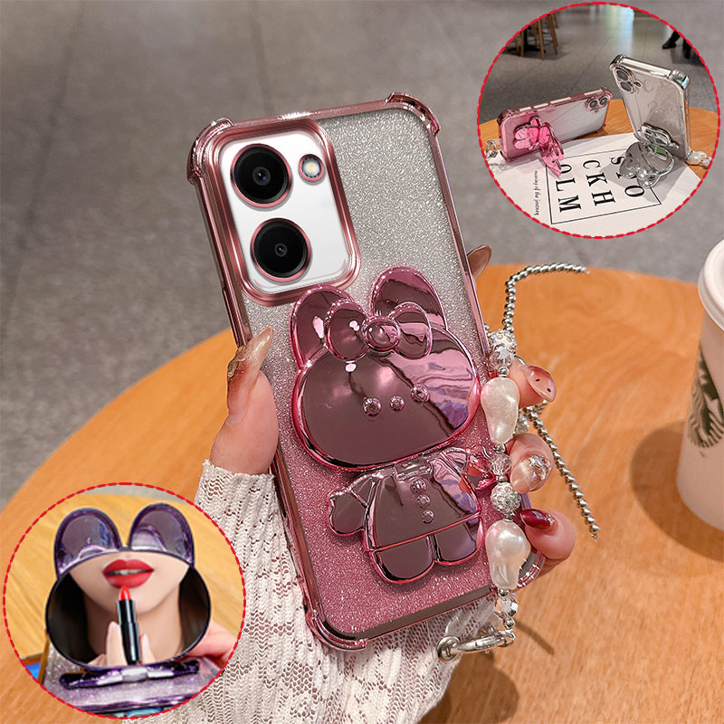 ファッションキュート3Dバニーミラー付きスマホケース Viv - Vivo Y28 のレビューと価格