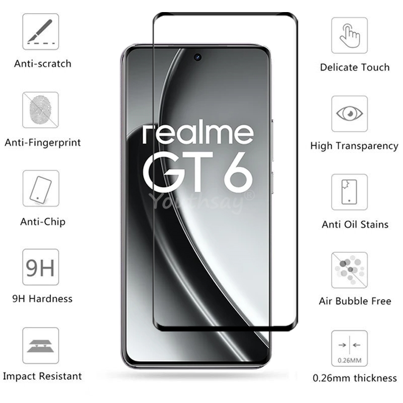 フルカバーガラス Realme GT 6 強化ガラス Rea - Realme Gt 6 のレビューと価格