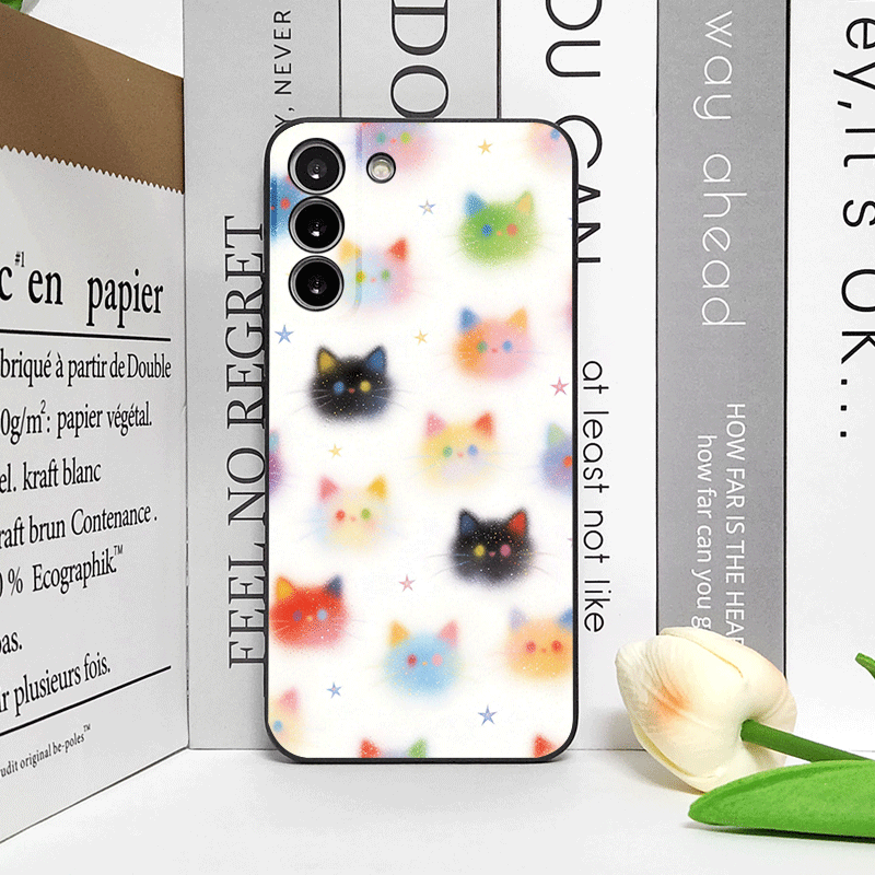面白い落書きカラフルな猫の頭プリント入りスマホケース Hua - Huawei Nova 12 のレビューと価格